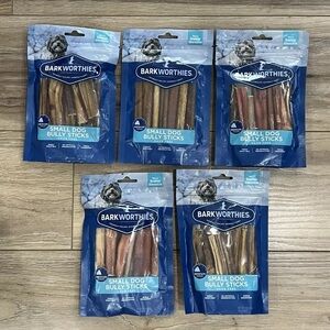 Barkworthies 6-inch Bully Sticks Natural Small Dog Chews Exp 2028